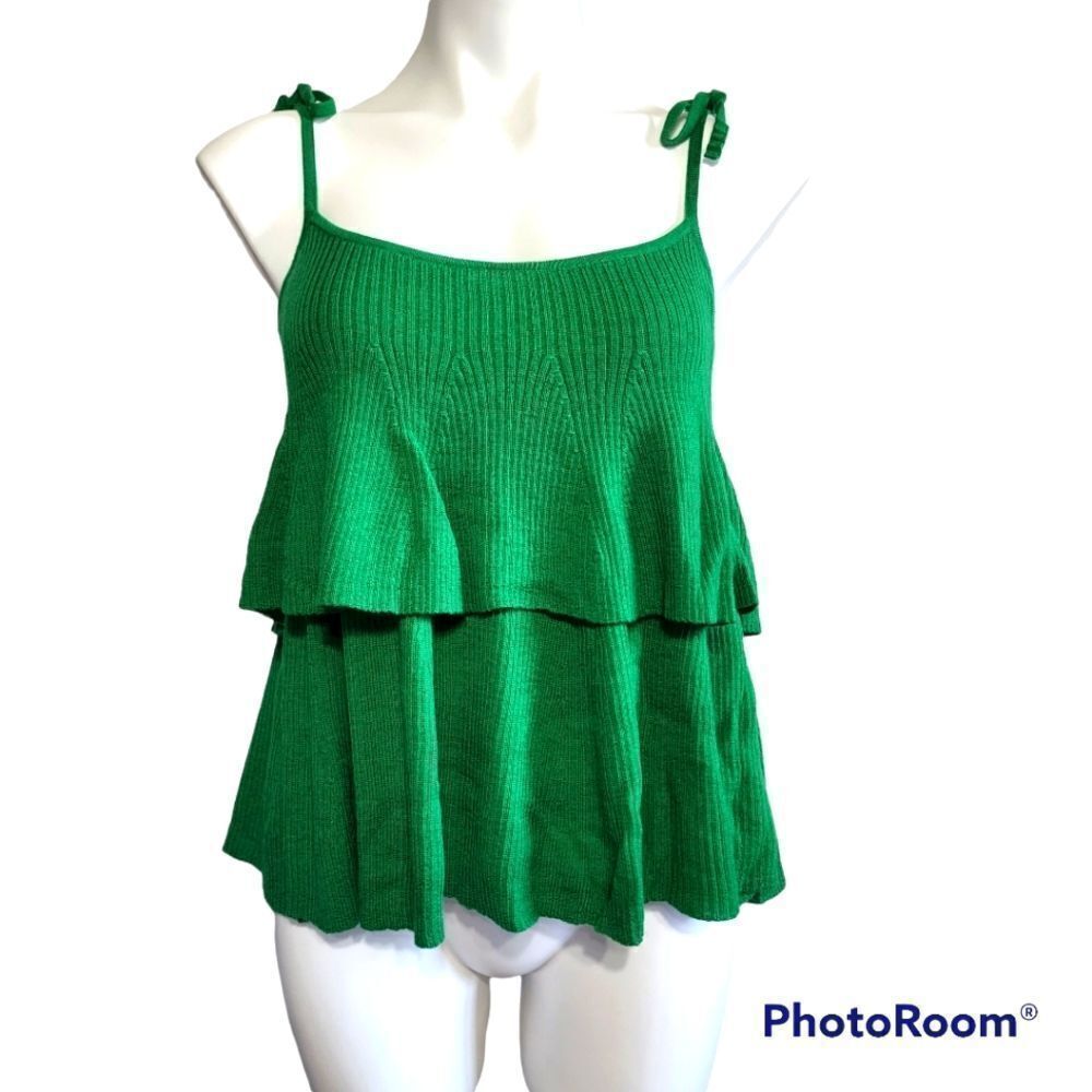 J.Crew Kelly green top merino wool halter top XS